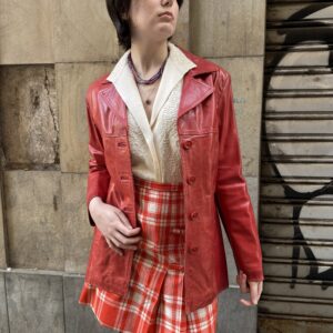Giacca in pelle rossa anni90