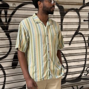 Camicia stampa a righe 100 % seta